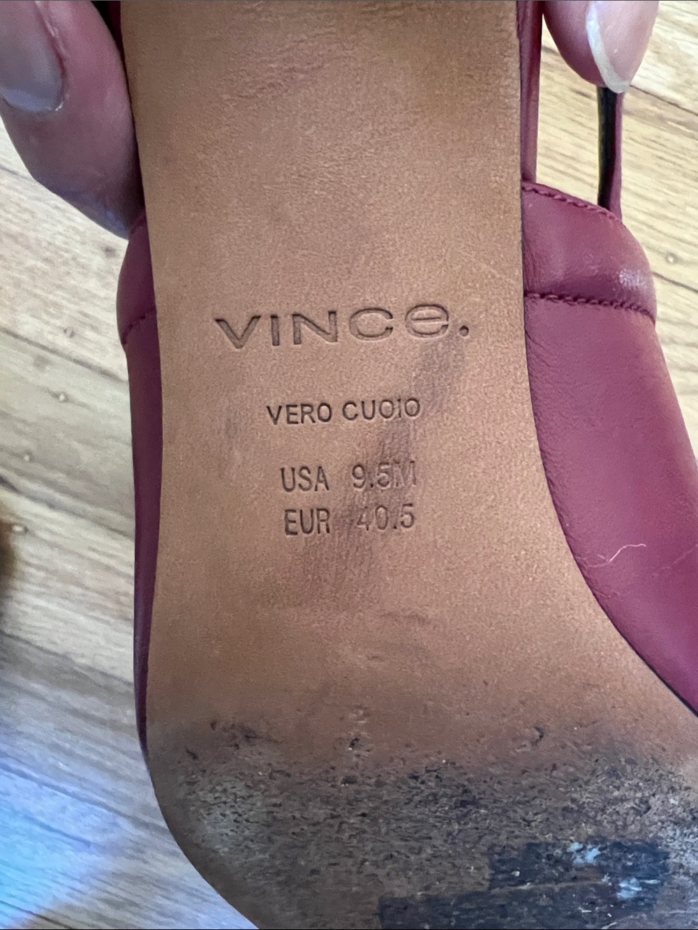 Vince Venice Kitten Heel Pumps in Crimson Red Leather - Picture 5 of 6